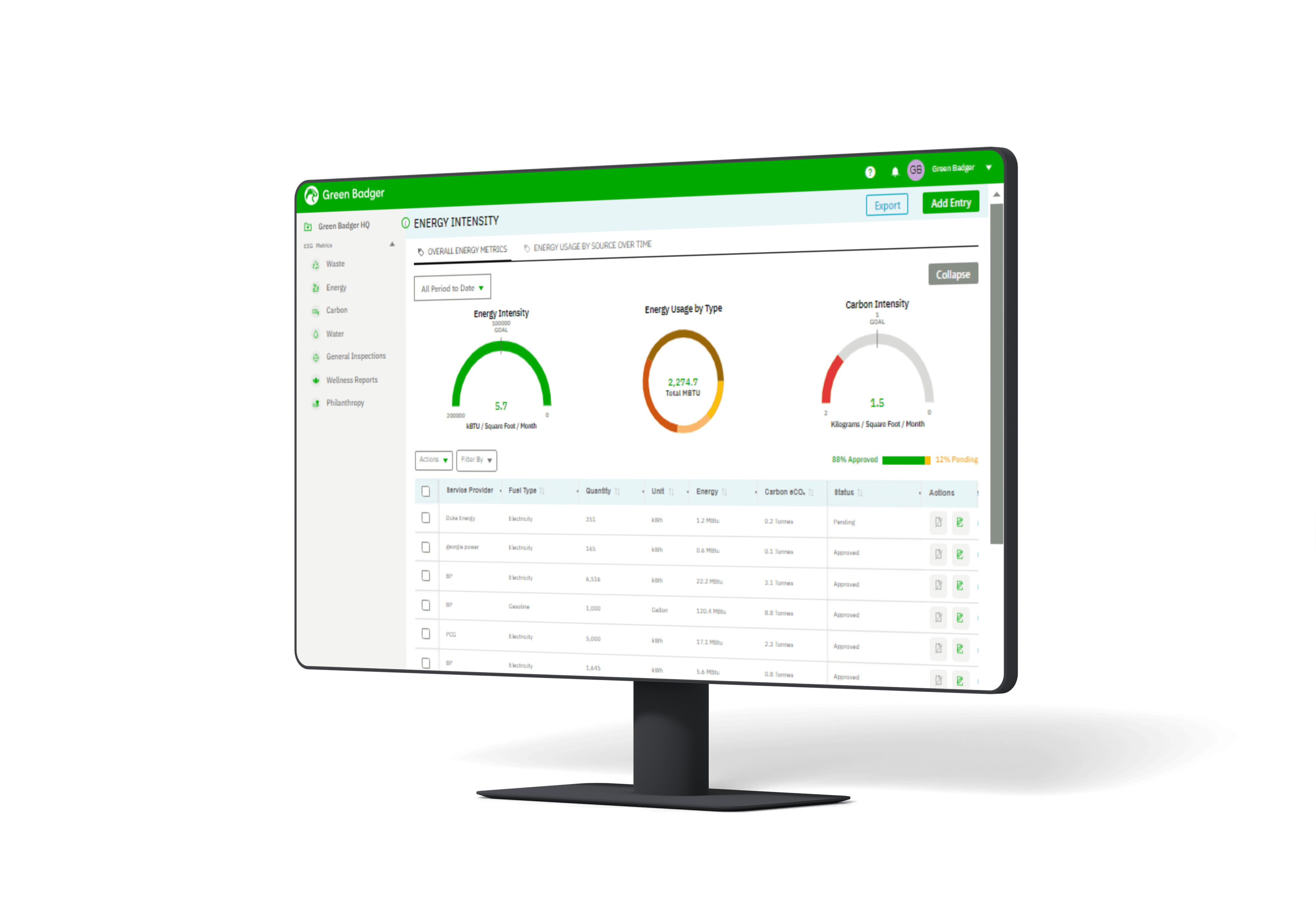 energy mockup Green Badger ESG platform - Jobsite Energy